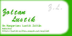 zoltan lustik business card